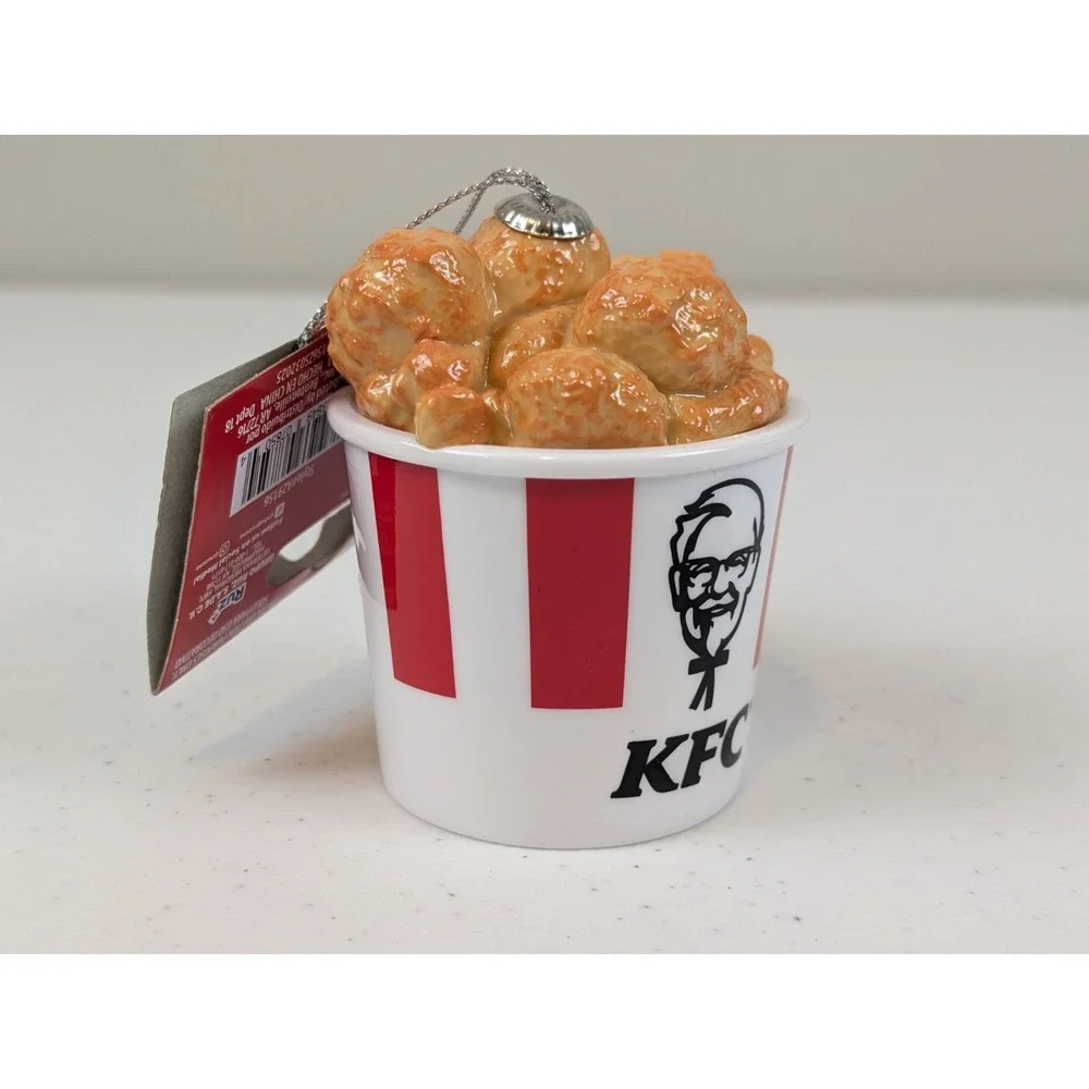 Ruz KFC Bucket of Chicken & Colonel Sanders Christmas Ornaments 4